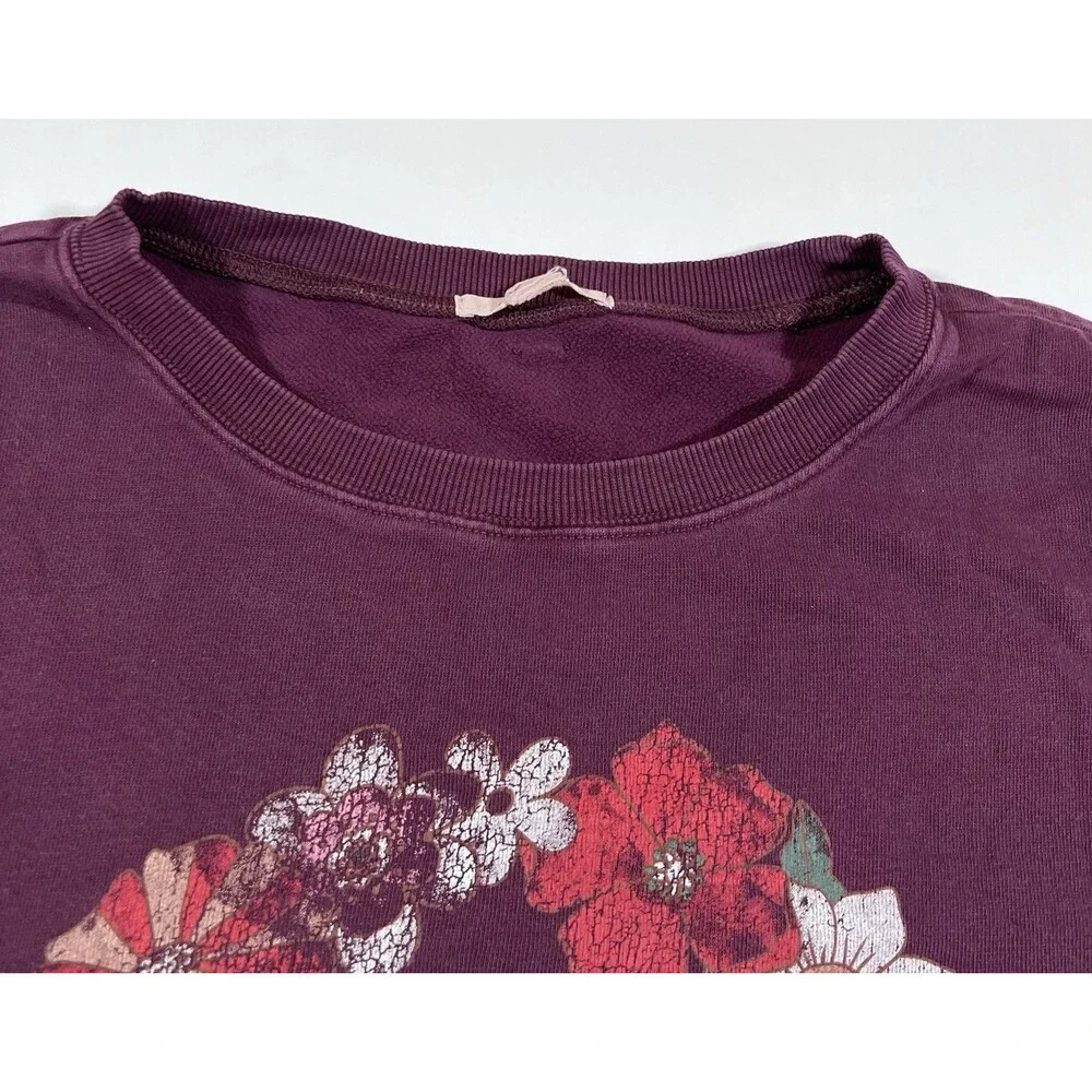 O'Neill Retro Floral Wave Graphic Crewneck Pullover Sweatshirt Oversized Large - Picture 3 of 8